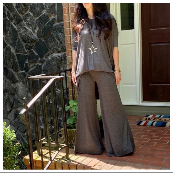 #05 MAVY - ✨PLUS SIZE✨GREY FABULOUS WIDE LEG PANTS - Picture 4 of 5